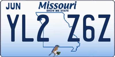 MO license plate YL2Z6Z