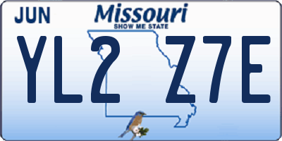 MO license plate YL2Z7E