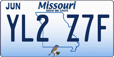 MO license plate YL2Z7F