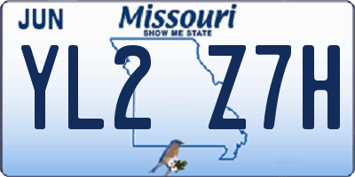 MO license plate YL2Z7H