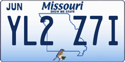 MO license plate YL2Z7I