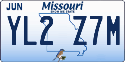 MO license plate YL2Z7M
