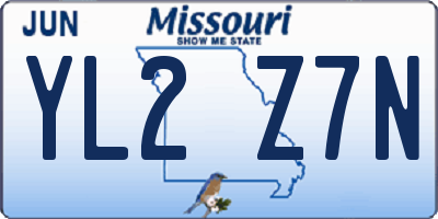 MO license plate YL2Z7N
