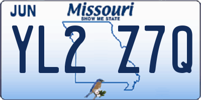 MO license plate YL2Z7Q