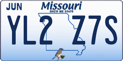 MO license plate YL2Z7S
