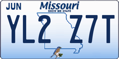 MO license plate YL2Z7T