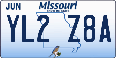 MO license plate YL2Z8A