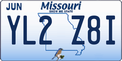 MO license plate YL2Z8I