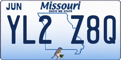 MO license plate YL2Z8Q