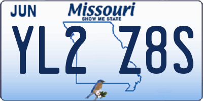 MO license plate YL2Z8S