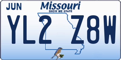 MO license plate YL2Z8W