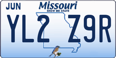 MO license plate YL2Z9R
