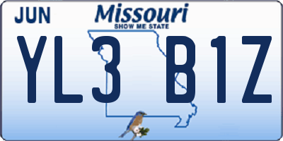 MO license plate YL3B1Z