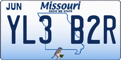 MO license plate YL3B2R