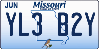 MO license plate YL3B2Y