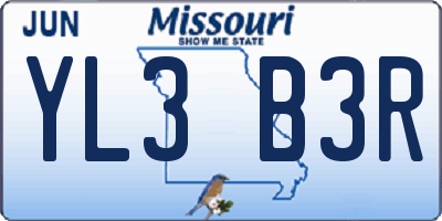MO license plate YL3B3R