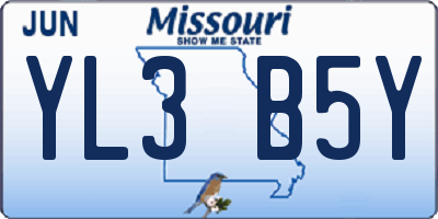 MO license plate YL3B5Y