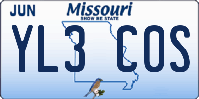 MO license plate YL3C0S
