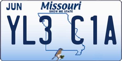 MO license plate YL3C1A