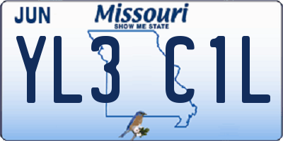 MO license plate YL3C1L