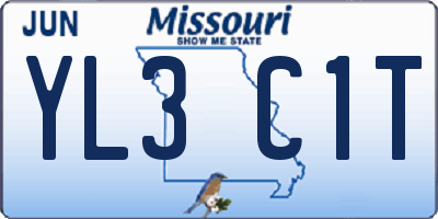 MO license plate YL3C1T