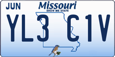 MO license plate YL3C1V