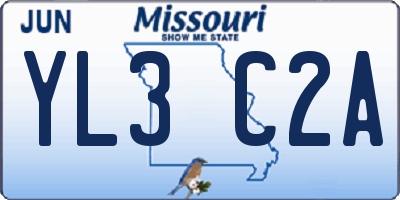 MO license plate YL3C2A