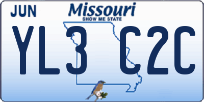 MO license plate YL3C2C