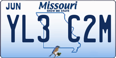 MO license plate YL3C2M