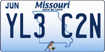 MO license plate YL3C2N