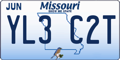 MO license plate YL3C2T
