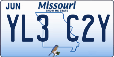 MO license plate YL3C2Y