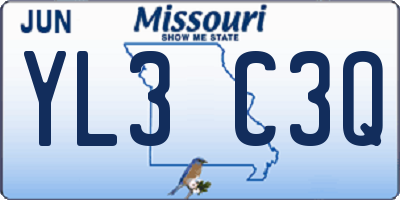 MO license plate YL3C3Q
