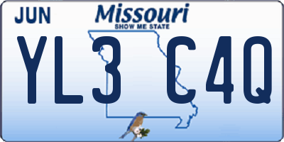 MO license plate YL3C4Q
