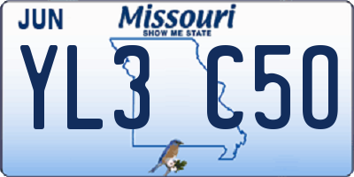 MO license plate YL3C5O