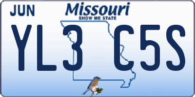 MO license plate YL3C5S