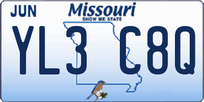 MO license plate YL3C8Q