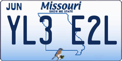MO license plate YL3E2L