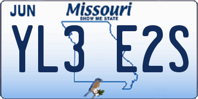 MO license plate YL3E2S