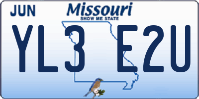 MO license plate YL3E2U