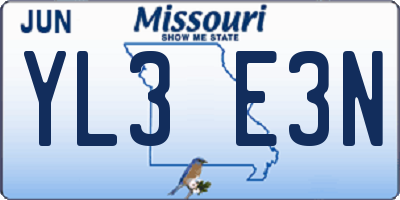 MO license plate YL3E3N