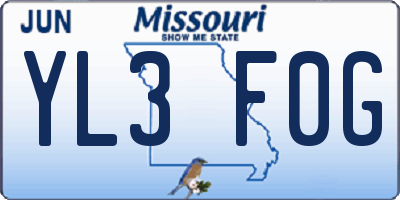 MO license plate YL3F0G