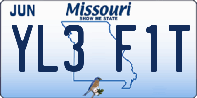 MO license plate YL3F1T