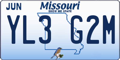 MO license plate YL3G2M