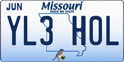 MO license plate YL3H0L