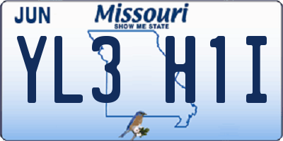 MO license plate YL3H1I