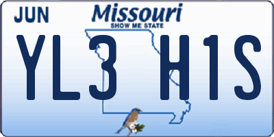 MO license plate YL3H1S
