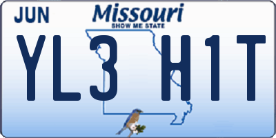 MO license plate YL3H1T