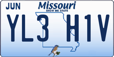 MO license plate YL3H1V