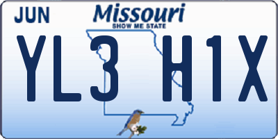 MO license plate YL3H1X